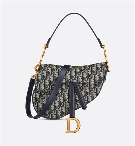 blue Dior saddle bag embroidery